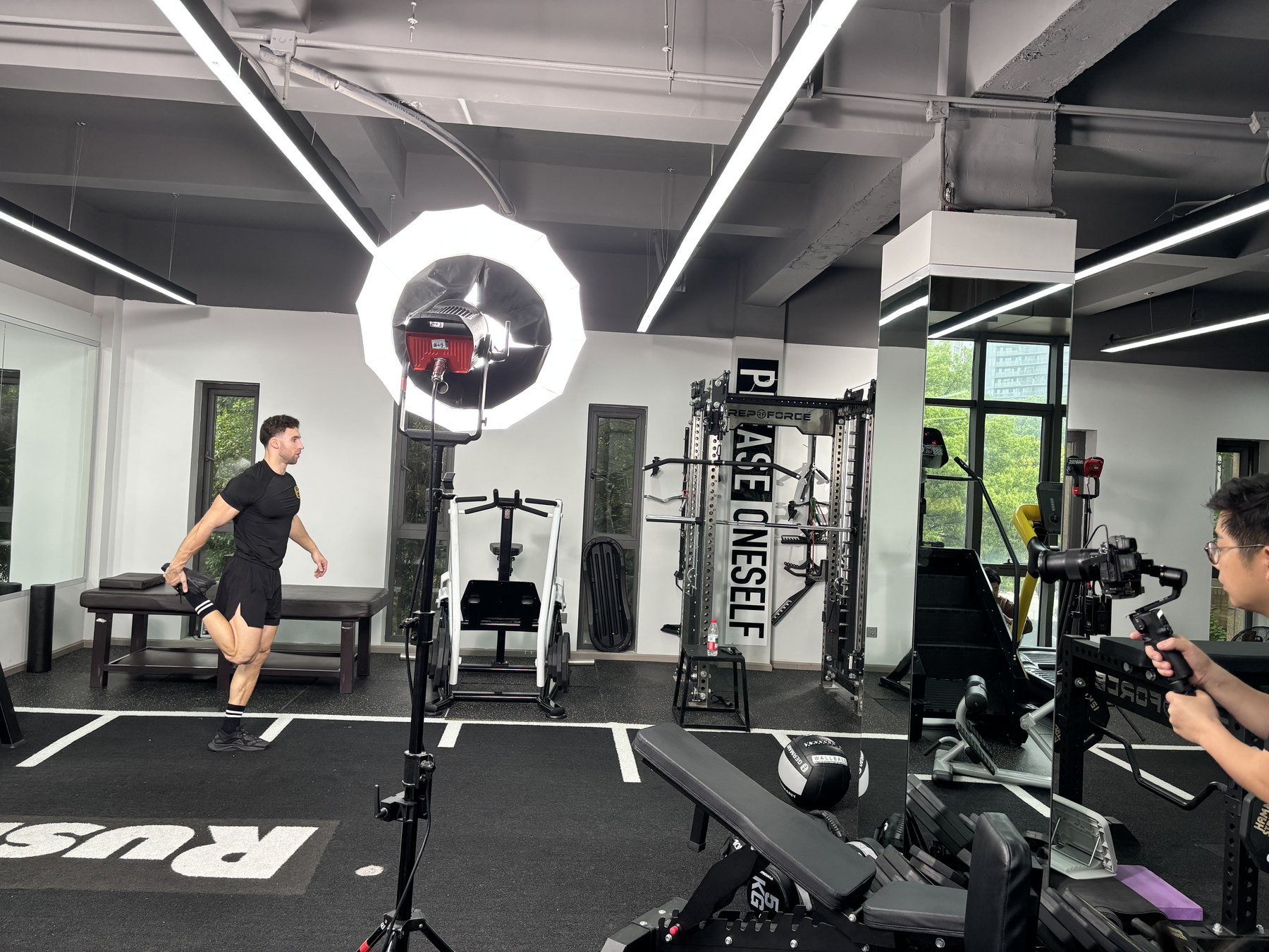 Product photography session for fitness equipment sourced in China