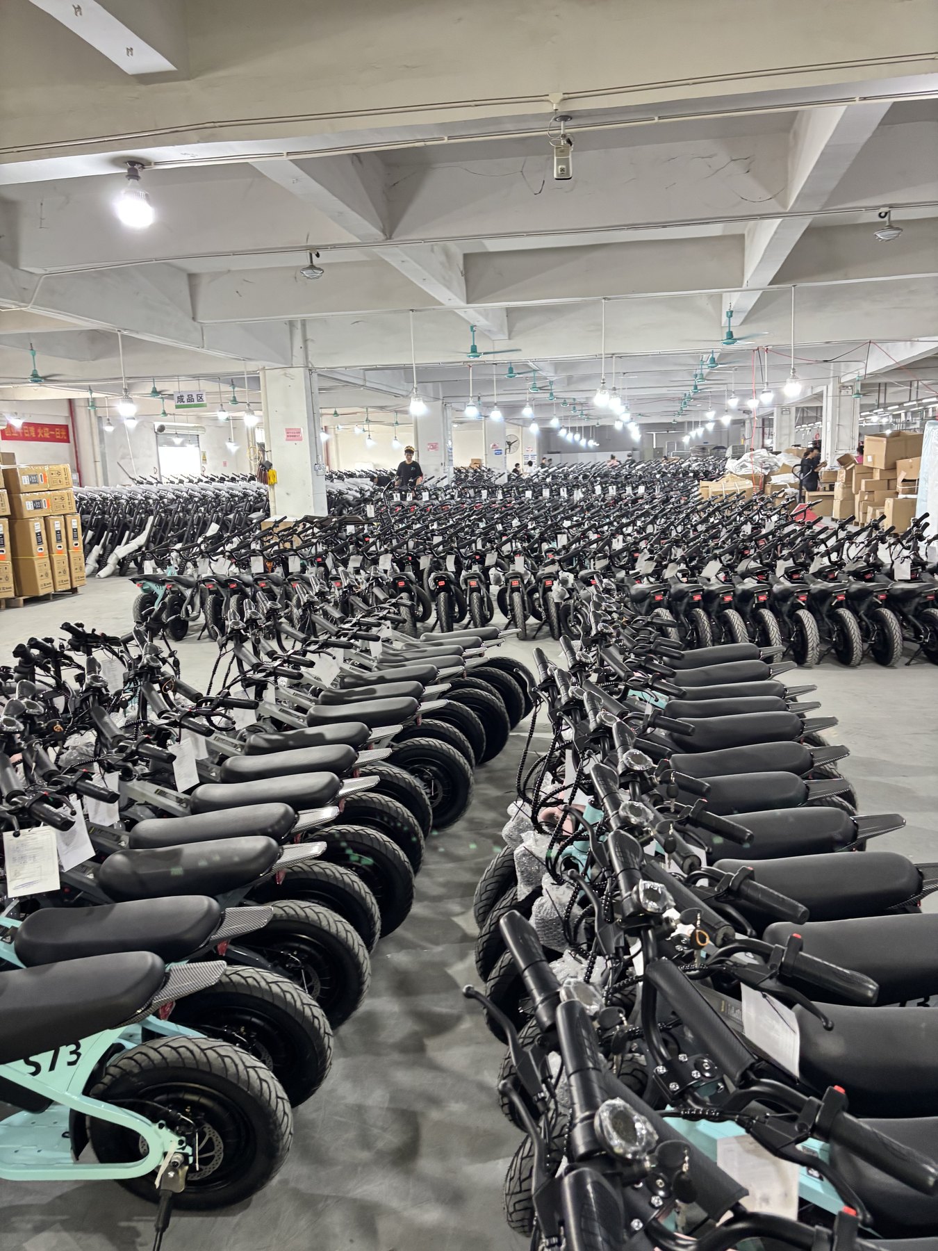 Electric bicycle production floor during a supplier visit in China