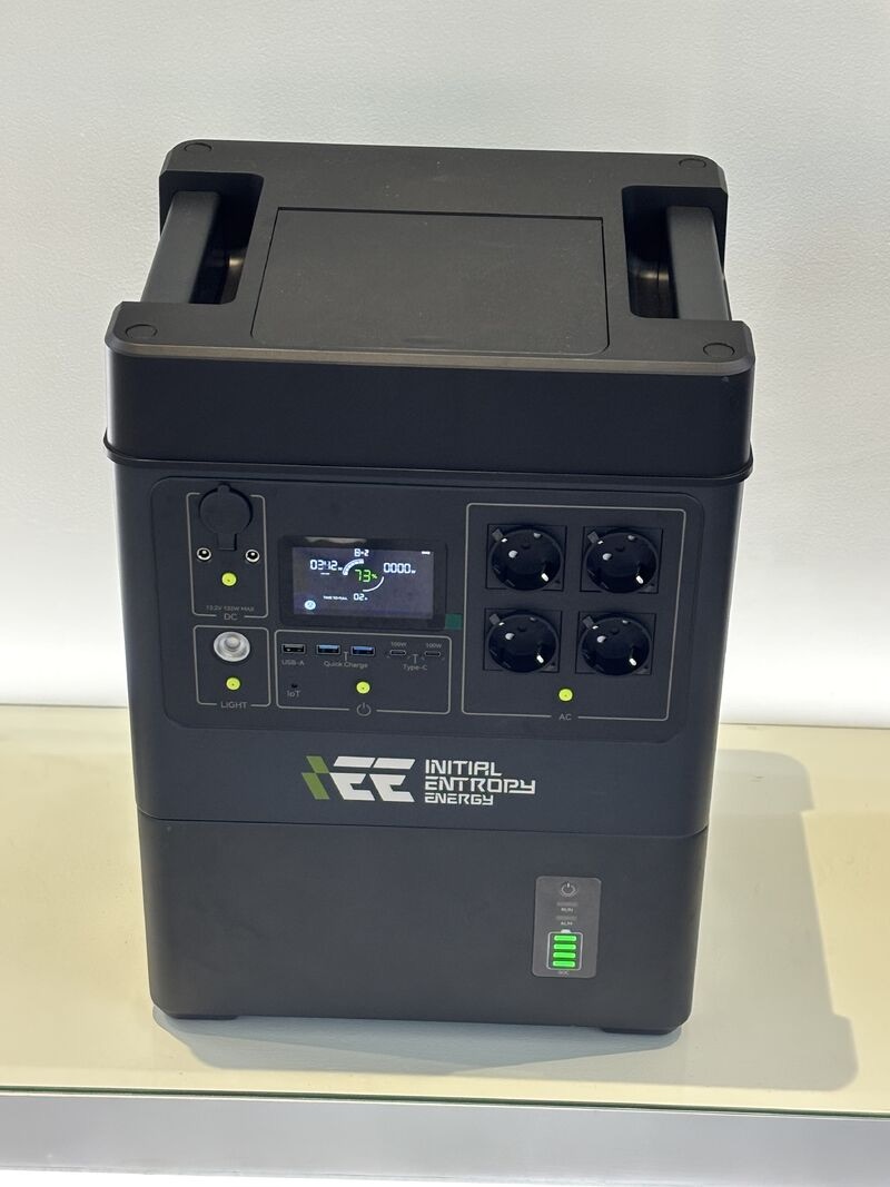 Portable power station with display, AC outlets, USB and DC interfaces